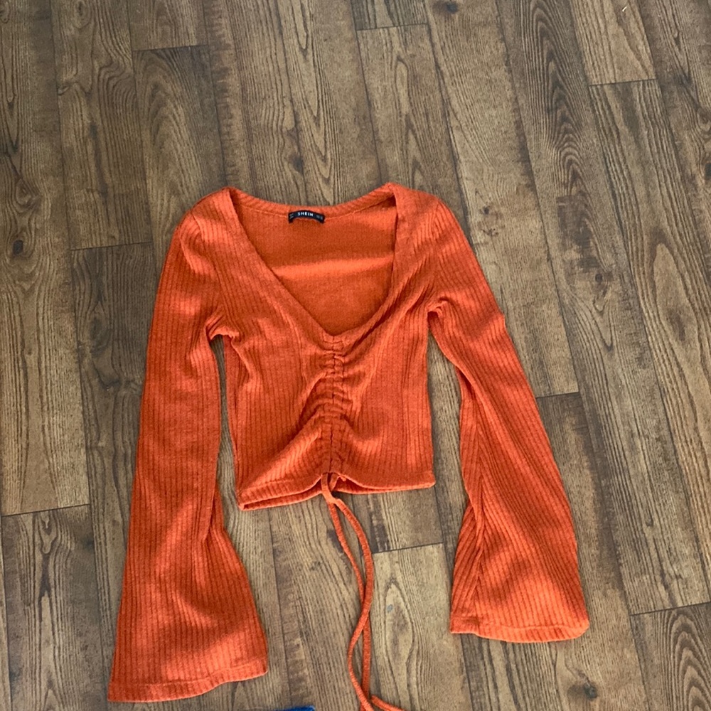 Orange cute crop top